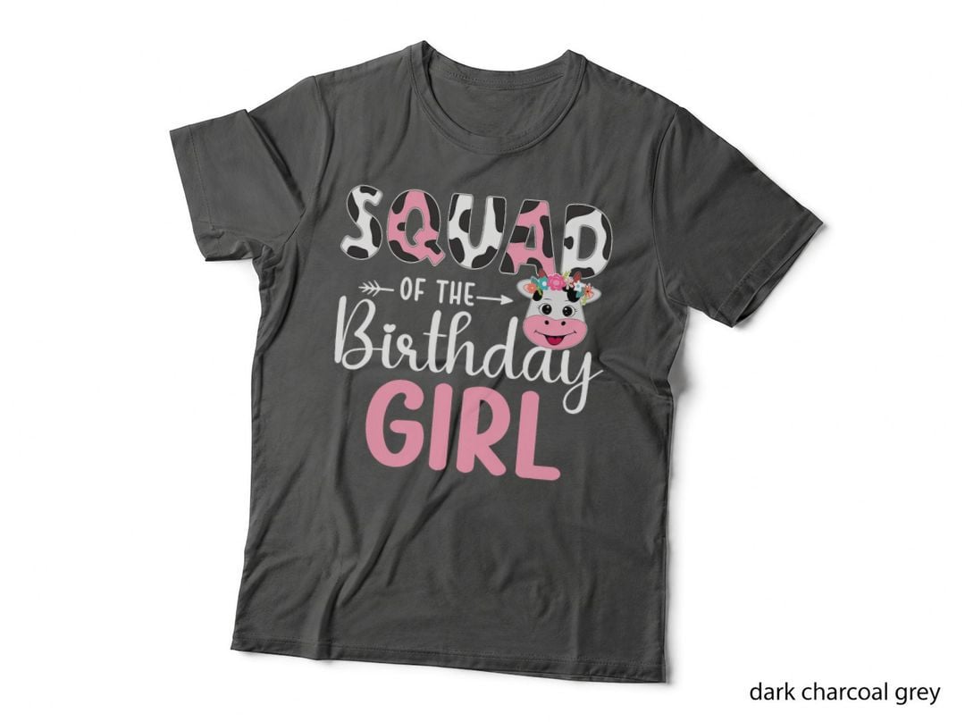 Squad of the Birthday Girl Farm Cow 1 St Birthday Girl T-Shirt