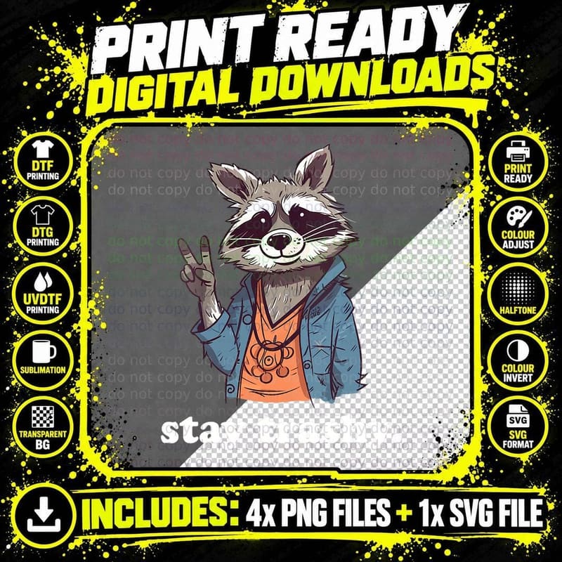 Stay Trashy Raccoon Trash Panda Cute Graphic Raccoons Png SVG Digital Bundle