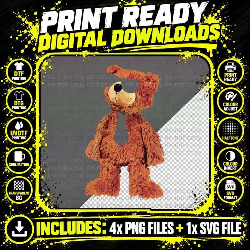 Teddy Bear Cute Bear with Sunglasses and Tie for Bear Png SVG Digital Bundle