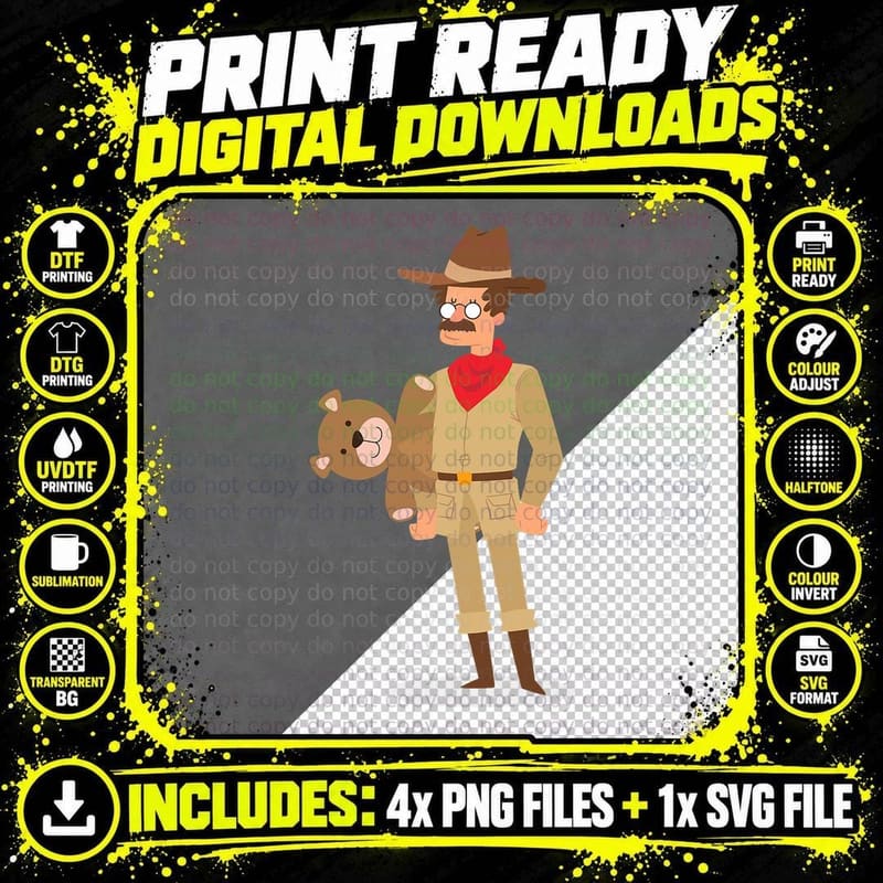 Teddy Roosevelt Shirt Teddy Bear Tee Png SVG Digital Bundle
