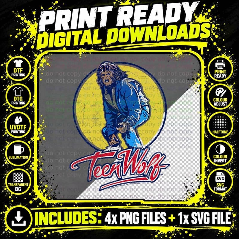 Teen Wolf Rockin Teen Wolf T-Shirt Png SVG Digital Bundle