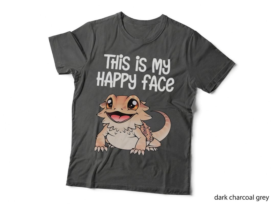 This Is My Happy Face Cute Bearded Dragon Reptile Lizard Pet T-Shirt