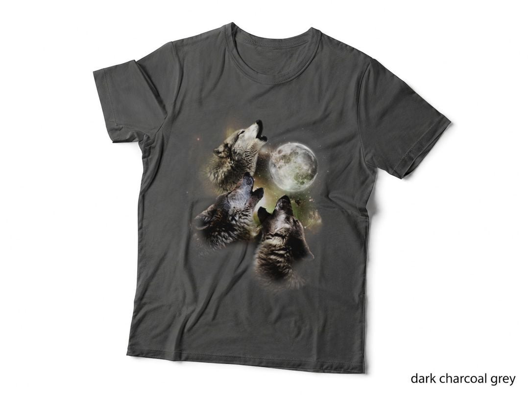 Three Wolves Howl at the Moon Wolf Lover T-Shirt