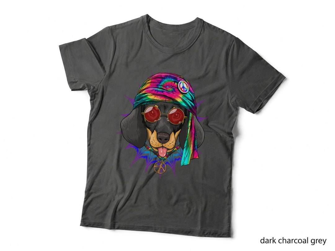 Tie Dye Hippie Dachshund Shirt Weiner Dog Dachshund Lovers T-Shirt