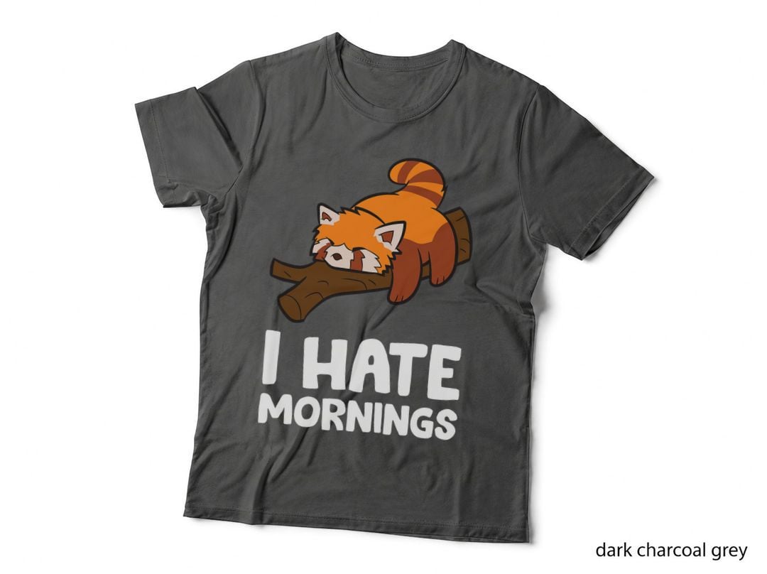 Tired Red Panda I Hate Mornings Funny Red Panda Pajama T-Shirt