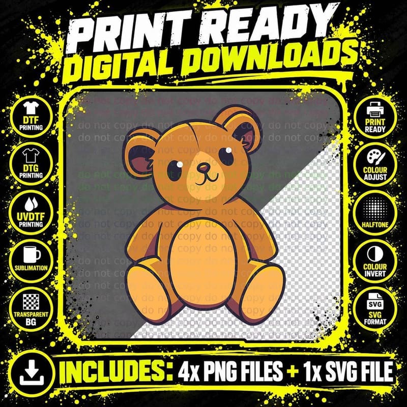 Toy Teddy Bear Graphic T-Shirt Png SVG Digital Bundle