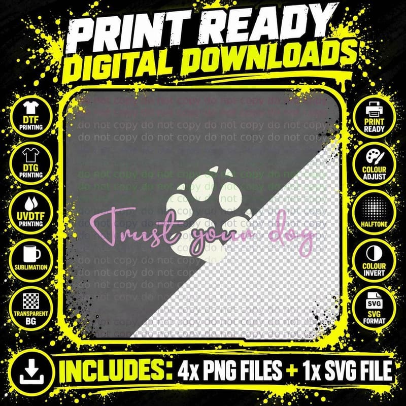 Trust Your Dog Trainer Canine Agility Nosework K9 Rescue Png SVG Digital Bundle