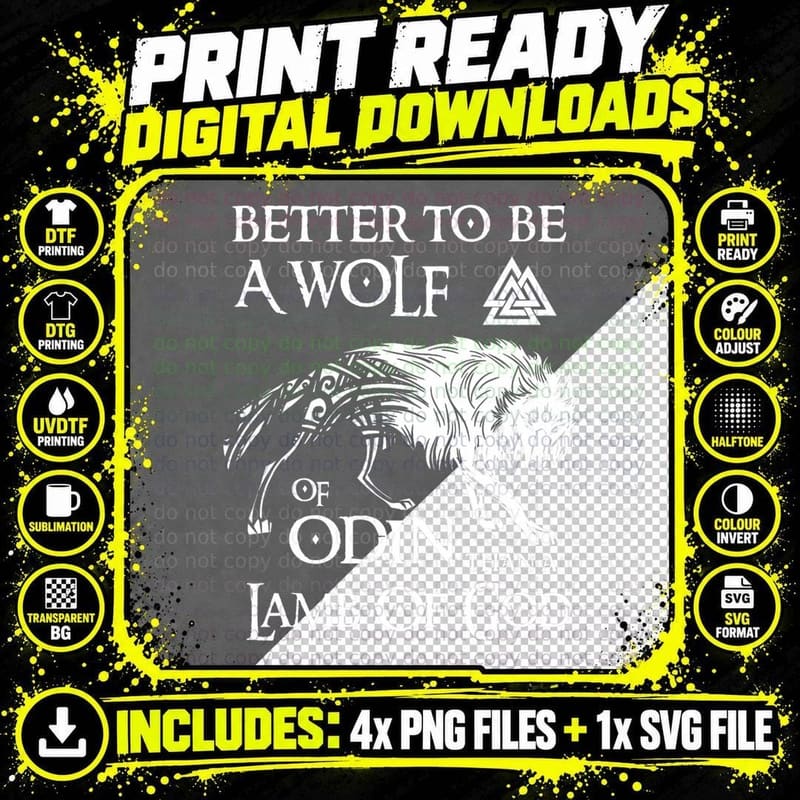 Viking Shirt, Better Be a Wolf of Odin - Norse Mythology Png SVG Digital Bundle