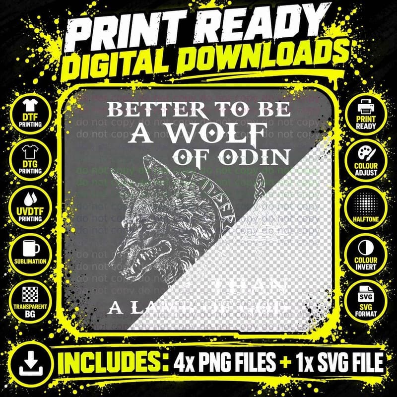 Vikings RISE - WOLF OF ODIN - NORSE Mythology T-Shirt Png SVG Digital Bundle
