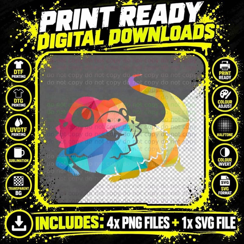 Vintage Bearded Dragon Funny Reptile Animal Lover Png SVG Digital Bundle