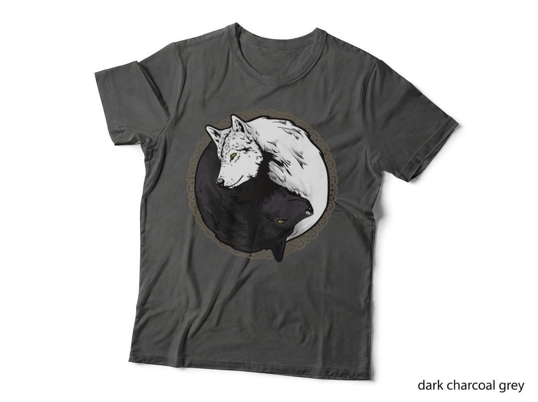 Wolf Animal Yin Yang Wolves T-Shirt, Lover Tee