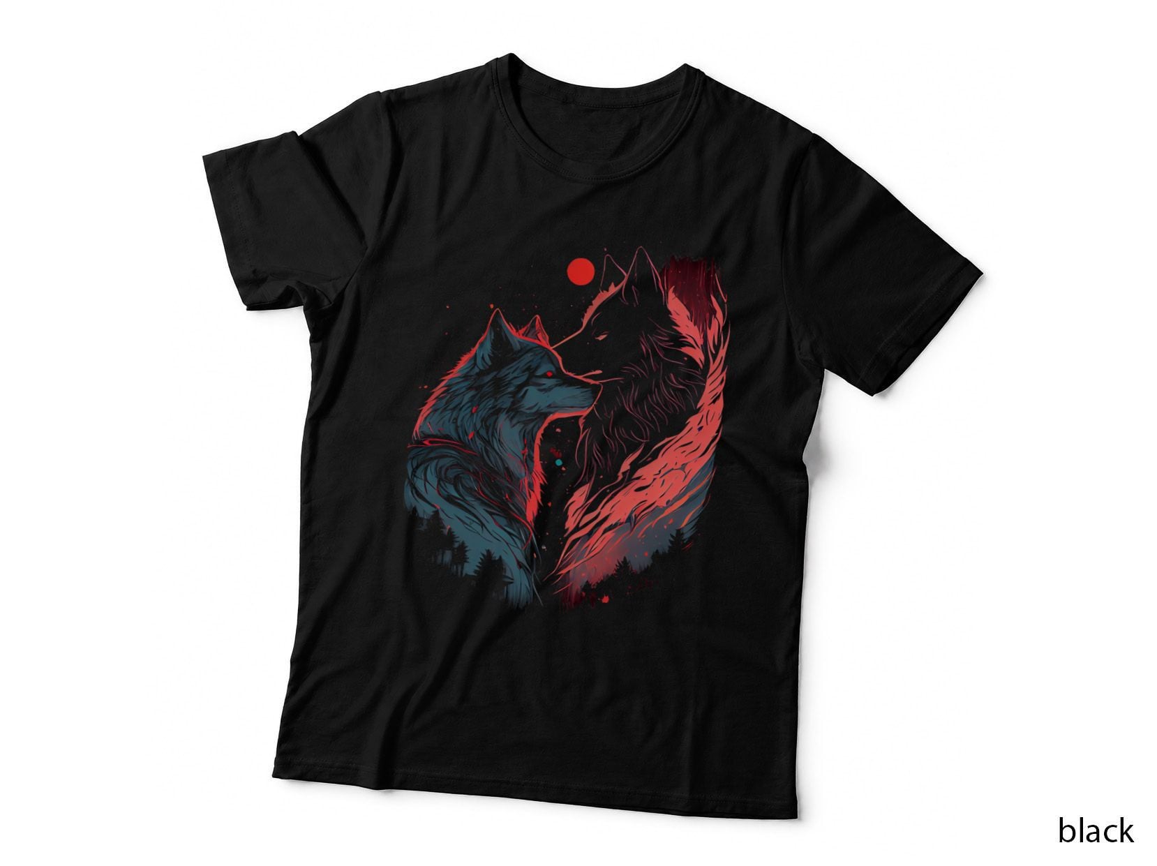 Wolf Love Animal Graphic for Men Women Boys Girls T-Shirt