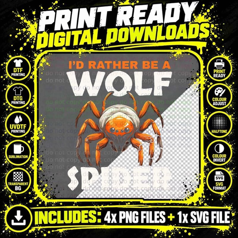 Wolf Spider Terrarium Insect Lover Web Arachnid T-Shirt Png SVG Digital Bundle