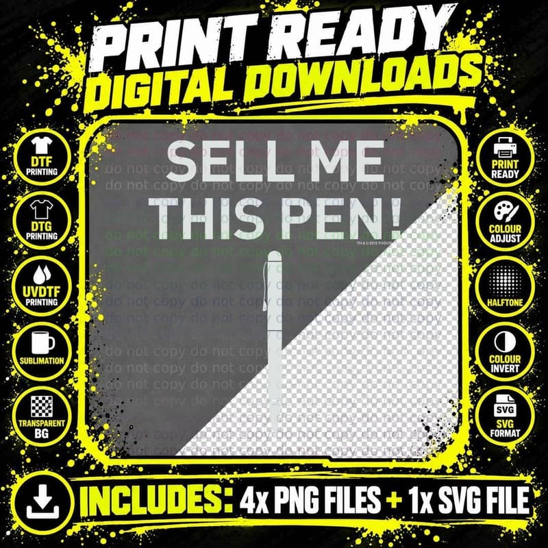 Wolf of Wall Street Sell Me This Pen T-Shirt Png SVG Digital Bundle