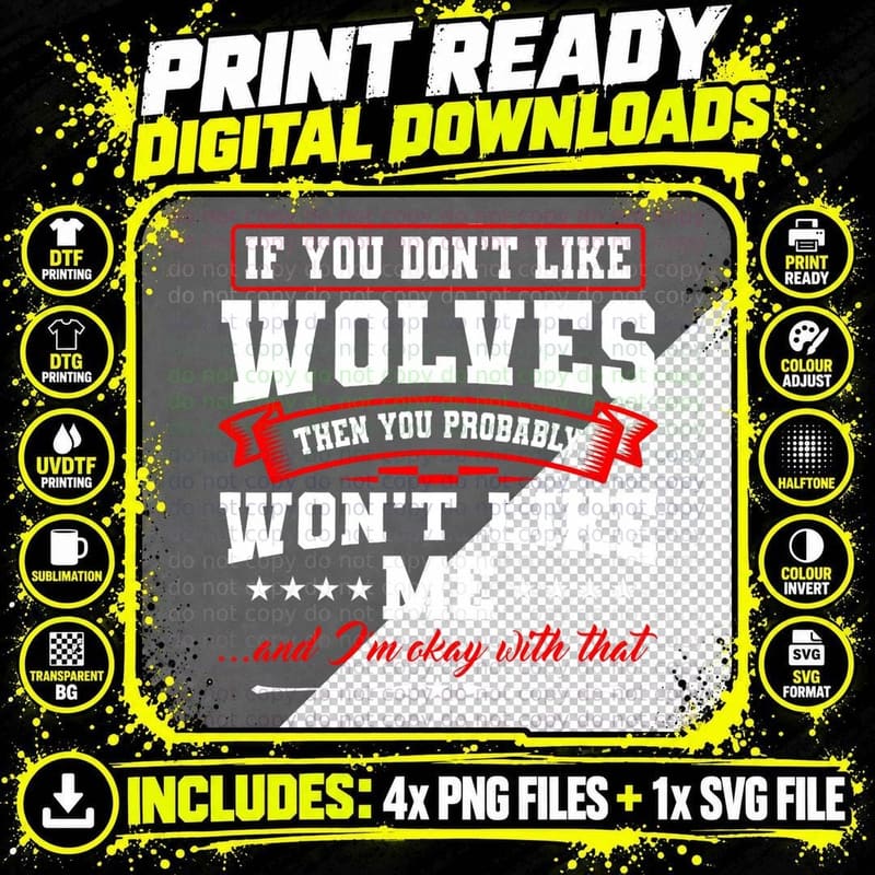 Wolves Animal Lover Wolf Biologists T-Shirt Png SVG Digital Bundle