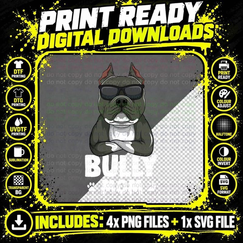 American Bully Dog Mom Women T-Shirt Png SVG Digital Bundle