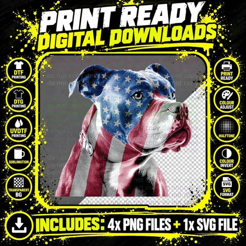 American Pitbull Terrier - Dog Lover Animal Pet Owner Png SVG Digital Bundle