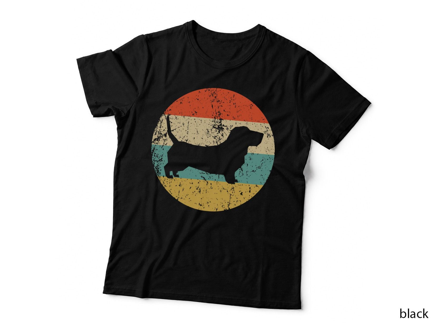 Basset Hound Shirt - Vintage Retro Basset Hound Dog T-Shirt
