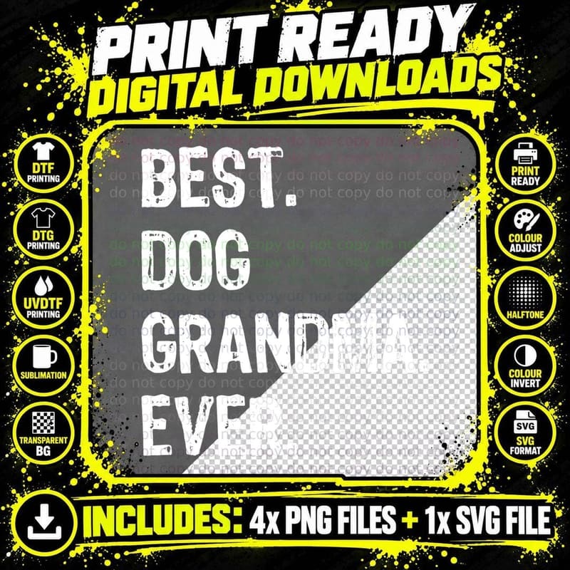 Best Dog Grandma Ever Cute Funny T-Shirt Png SVG Digital Bundle