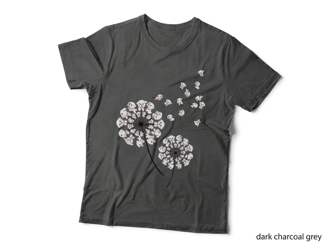 Bichon Frise Flower Fly Dandelion Funny Dog Lover T-Shirt