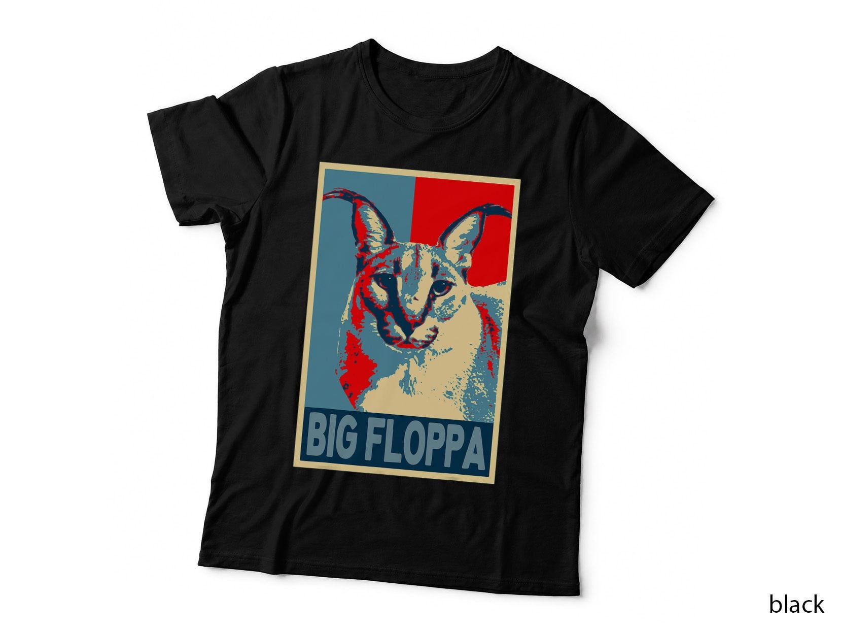 Big Floppa Meme Cute Caracal Cat Retro Vintage T-Shirt