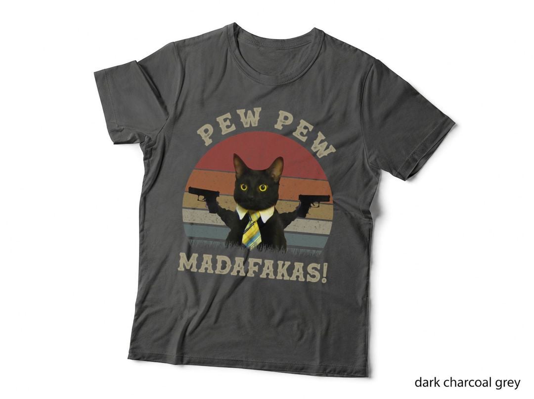 Cat Vintage Pewpewpew Madafakas Cat Crazy Pew Vintage T-Shirt