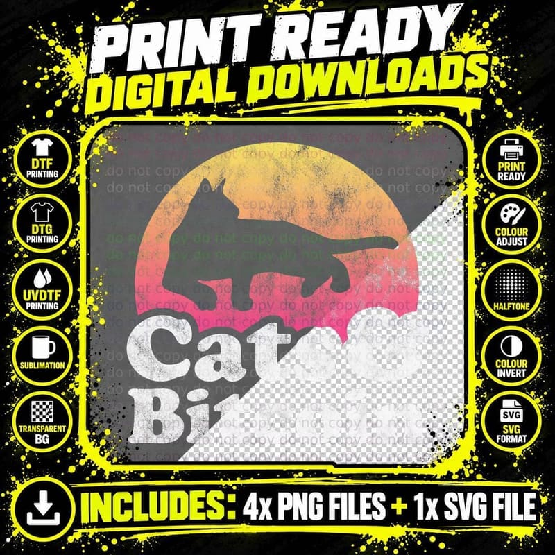 Cats and Bitcoin Men's or Cat and Crypto T-Shirt Png SVG Digital Bundle