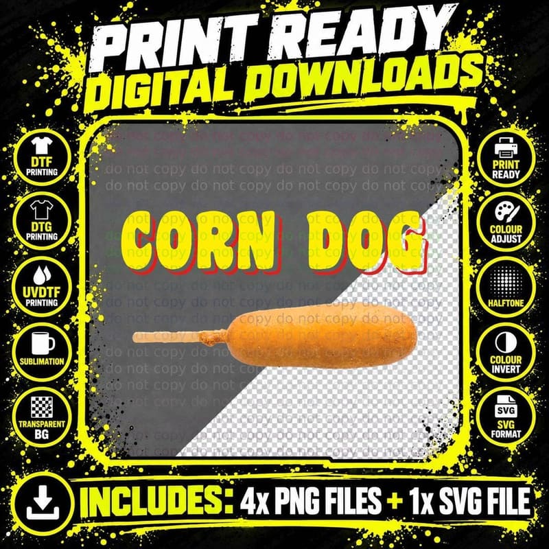Corn Dog T-Shirt, Carnival Style Png SVG Digital Bundle