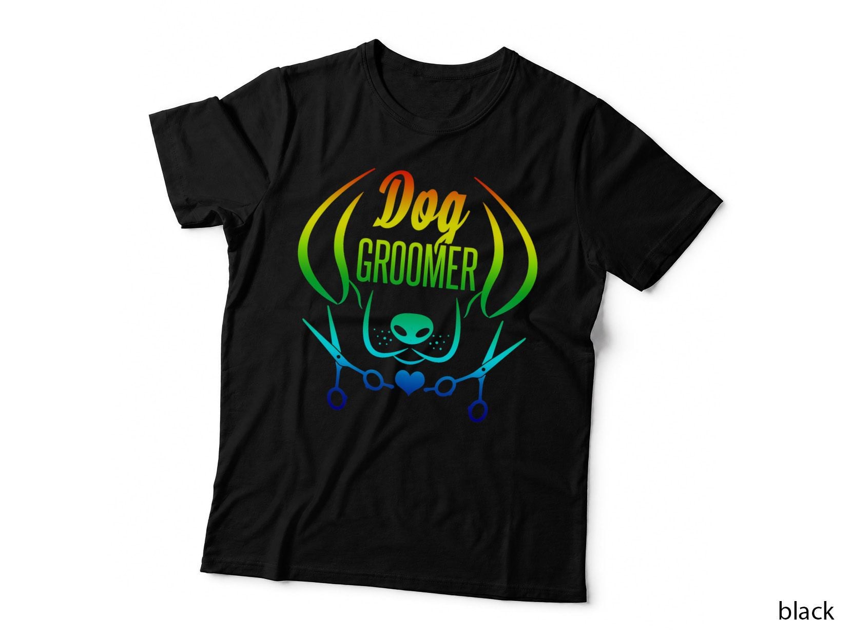 Cute Dog Groomer Tshirt Rainbow Women Dog Grooming