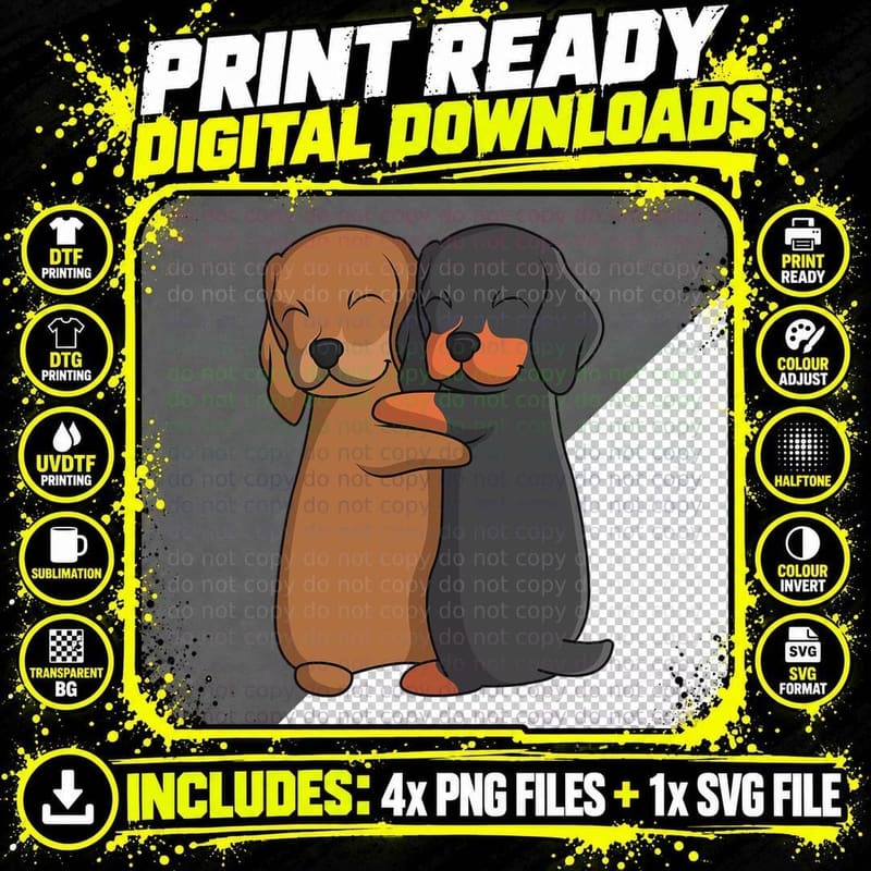 Dachshund Lover Weiner Dog Girls Kids Women Men T-Shirt Png SVG Digital Bundle