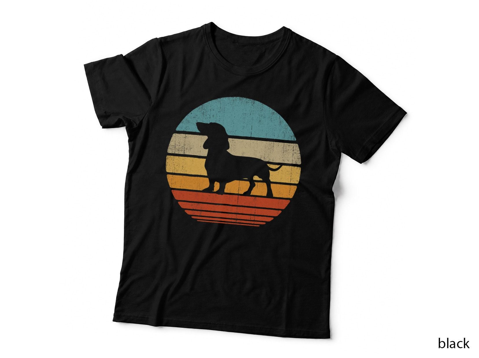 Dachshund Retro Vintage 60s 70s Sunset Wiener Dog Lovers Men T-Shirt