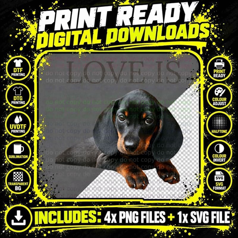 Dachshund Shirt Dog Mom Dad Men Women Kids Gift Doxie Png SVG Digital Bundle