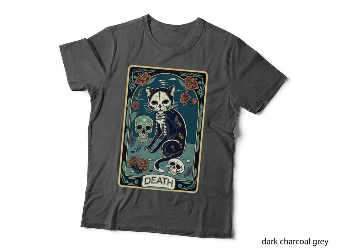 Death Cat Tarot Card Graphic for Tarot Cat Lovers T-Shirt