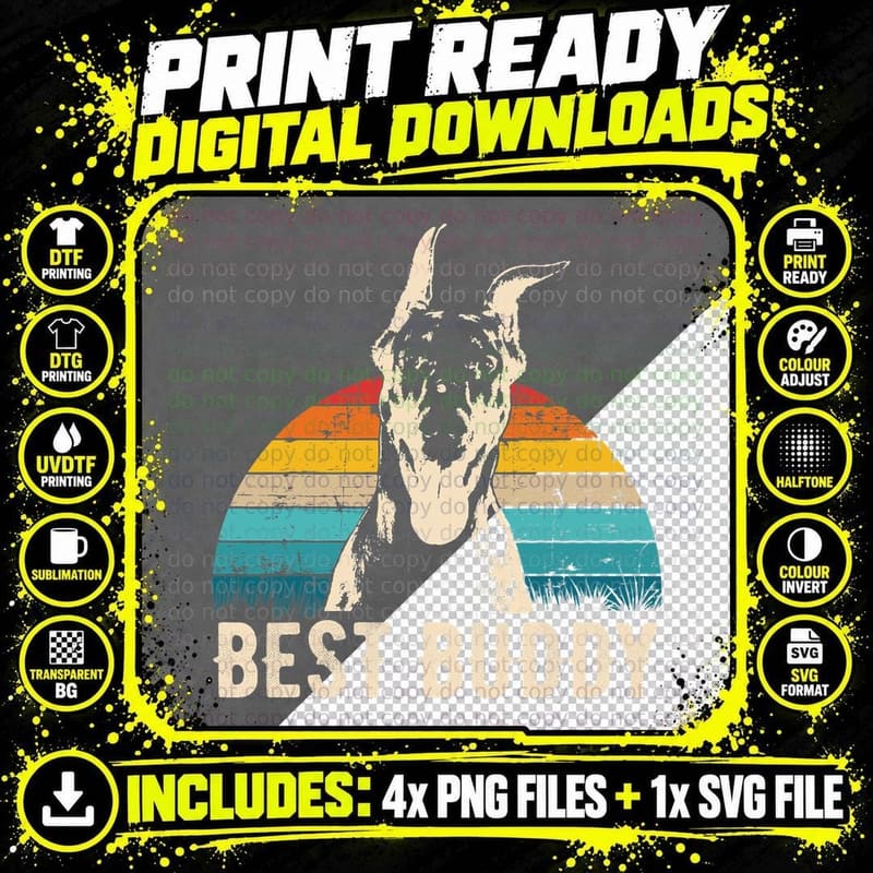 Dobermann Dog Breed T-Shirt Png SVG Digital Bundle