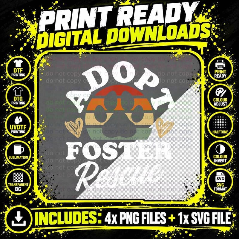 Dog Rescue Shirt Adopt Foster Rescue Animal Rescue Png SVG Digital Bundle