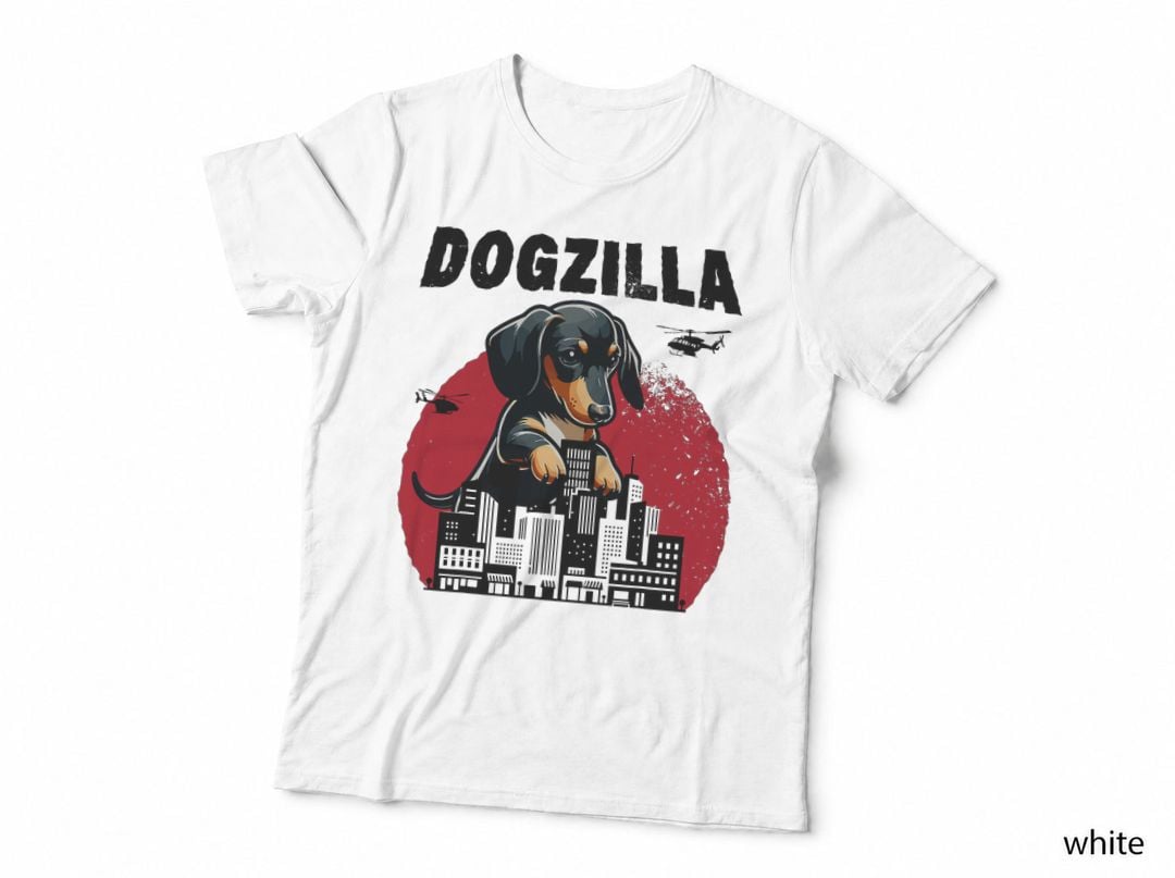 Dogzilla Funny Giant Dachshund Cute Wiener Dog in City T-Shirt
