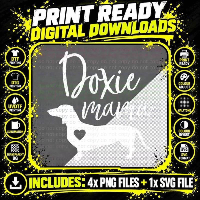 Doxie Mama Dachshund Mama Funny Dog Mom Wiener Dog Doxie Png SVG Digital Bundle
