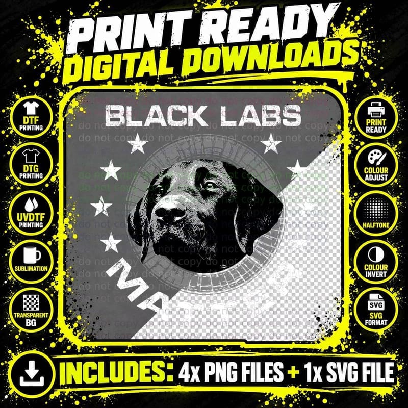 Funny Black Labs Matter Gift Kids Best Labrador Dog Png SVG Digital Bundle