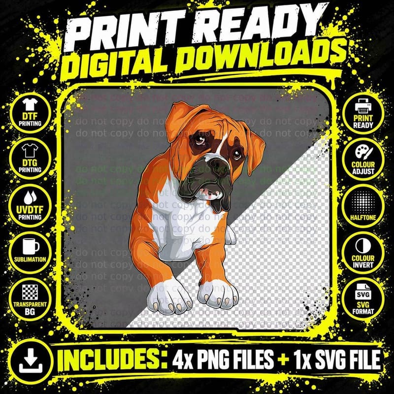 Funny Boxer Dog Lover Owner T-Shirt Png SVG Digital Bundle
