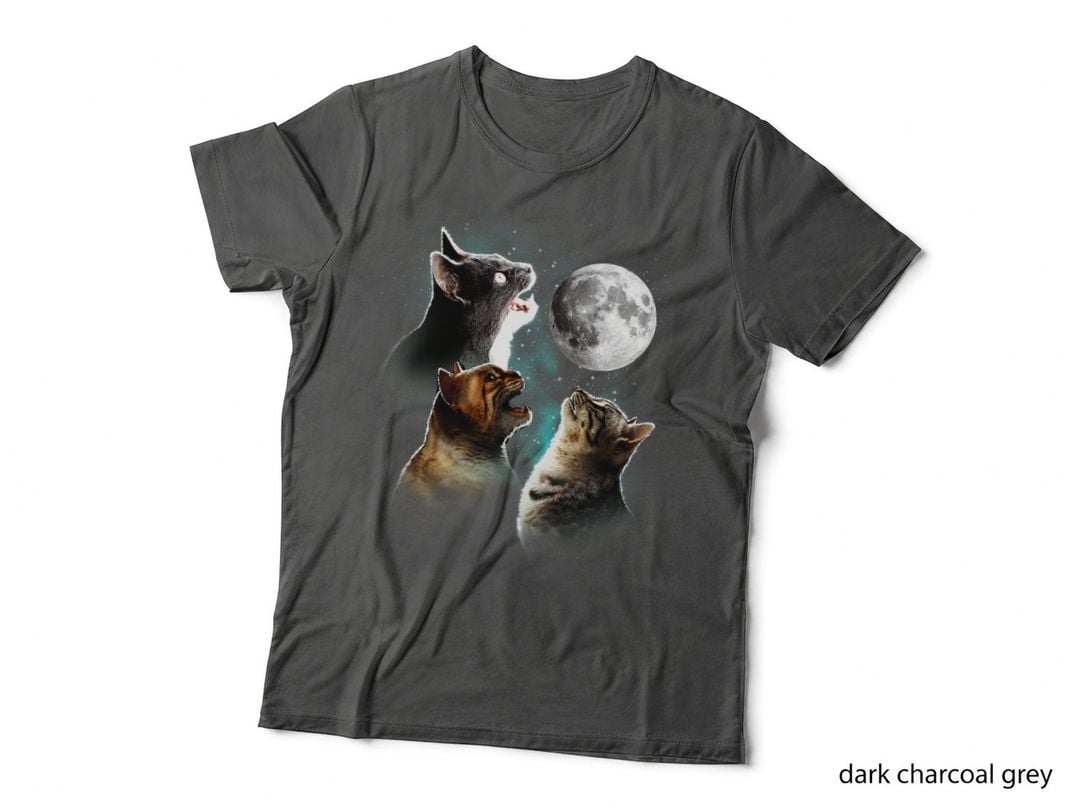 Funny Cat Tshirt, Cats Meowling at Moon Shirt, Cat Lover T-Shirt