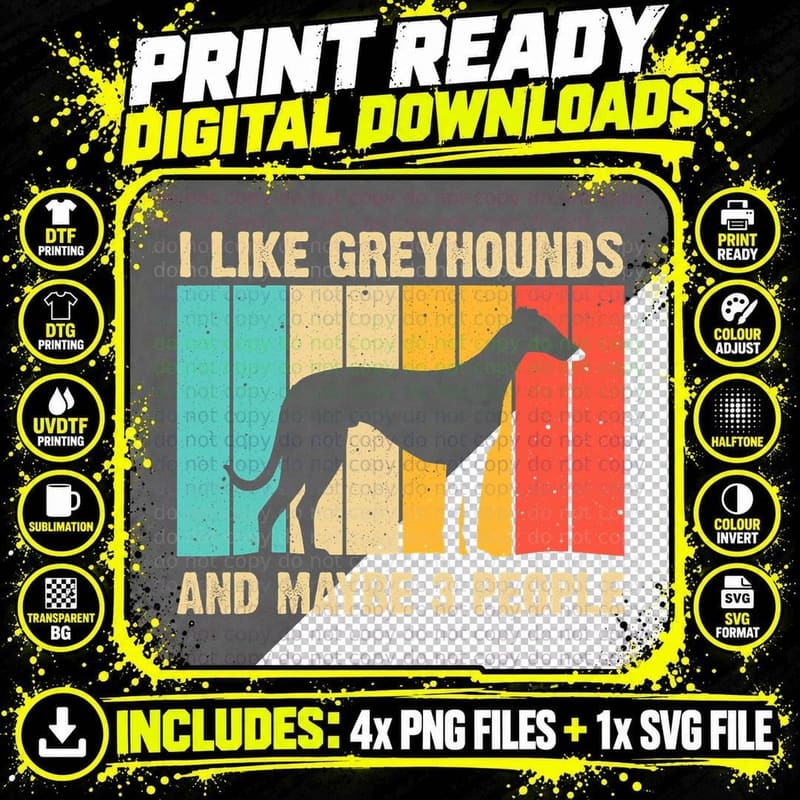 Funny Greyhound Design Men Women Italian Greyhound Dog Png SVG Digital Bundle
