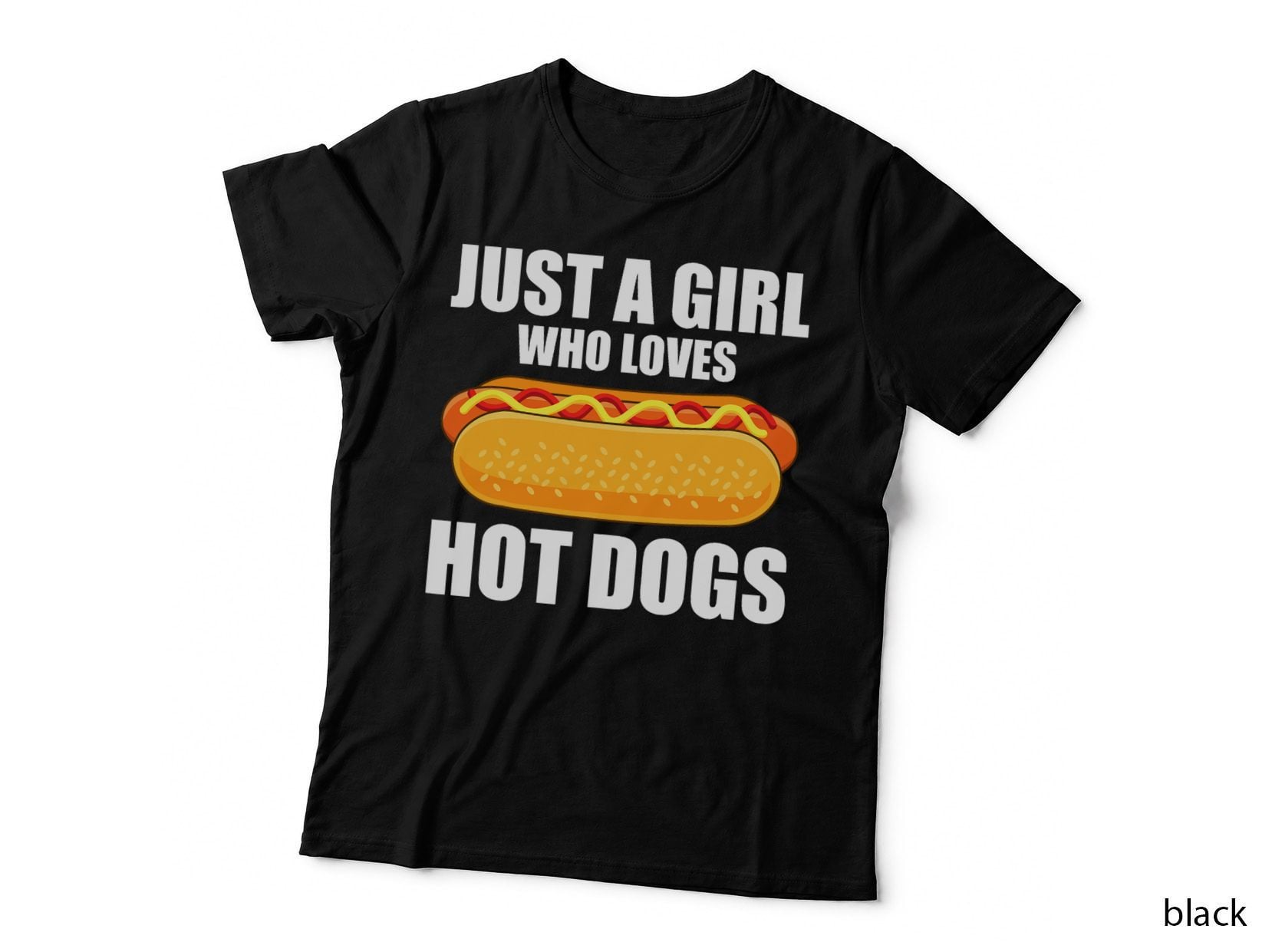 Funny Hot Dog for Women Girls Ketchup Mustard Sausage Bun T-Shirt