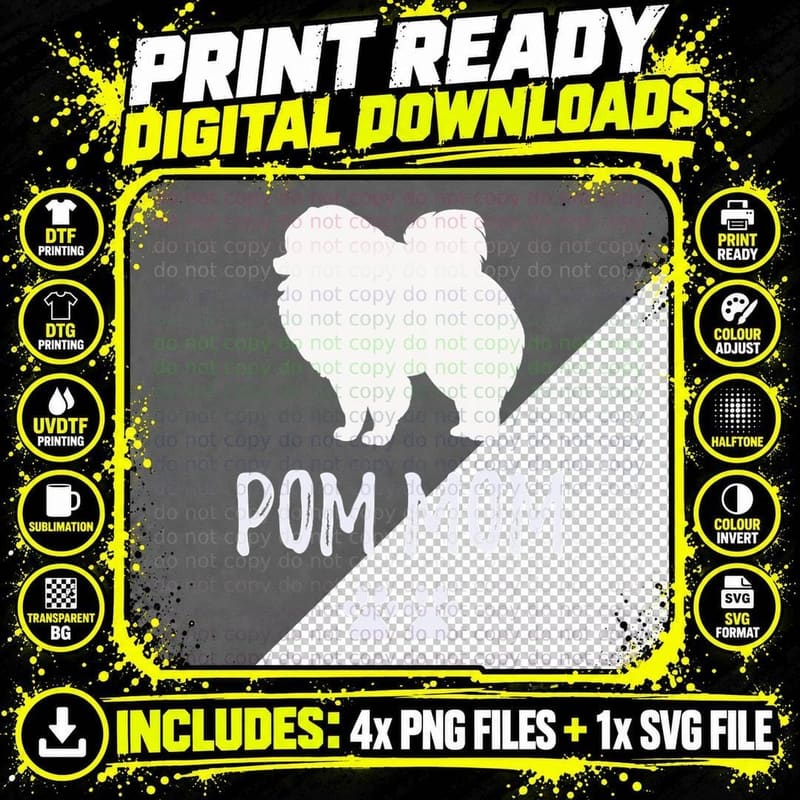Funny Pom Pomeranian Shirt T-Shirt for Dog Moms Png SVG Digital Bundle