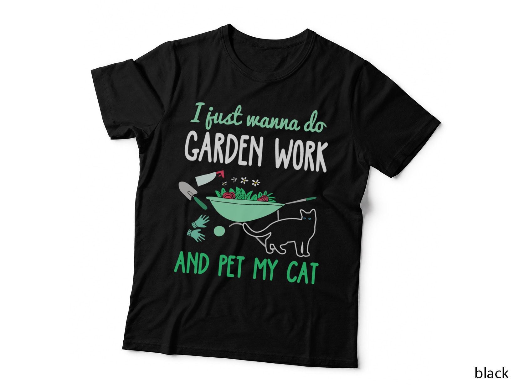 Gardening Cat Lover Shirt Funny Garden Work Cats Plant T-Shirt