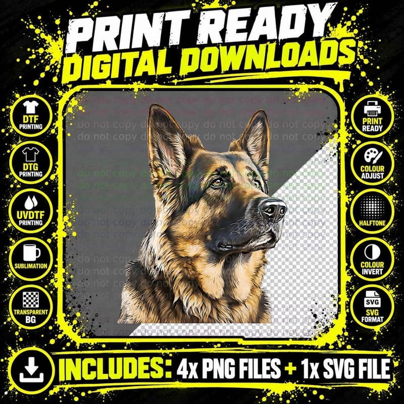 German Herding Dog for Men and Women the German Shepherd Png SVG Digital Bundle