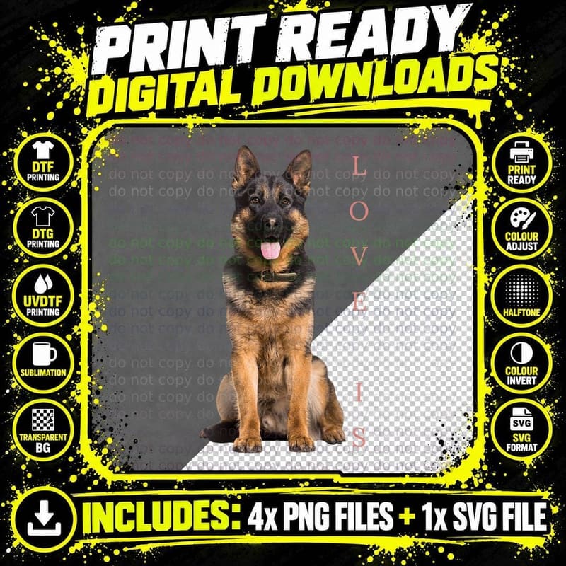 German Shepherd Shirt Shepard Dog Mom Dad Love Pet Puppy Png SVG Digital Bundle