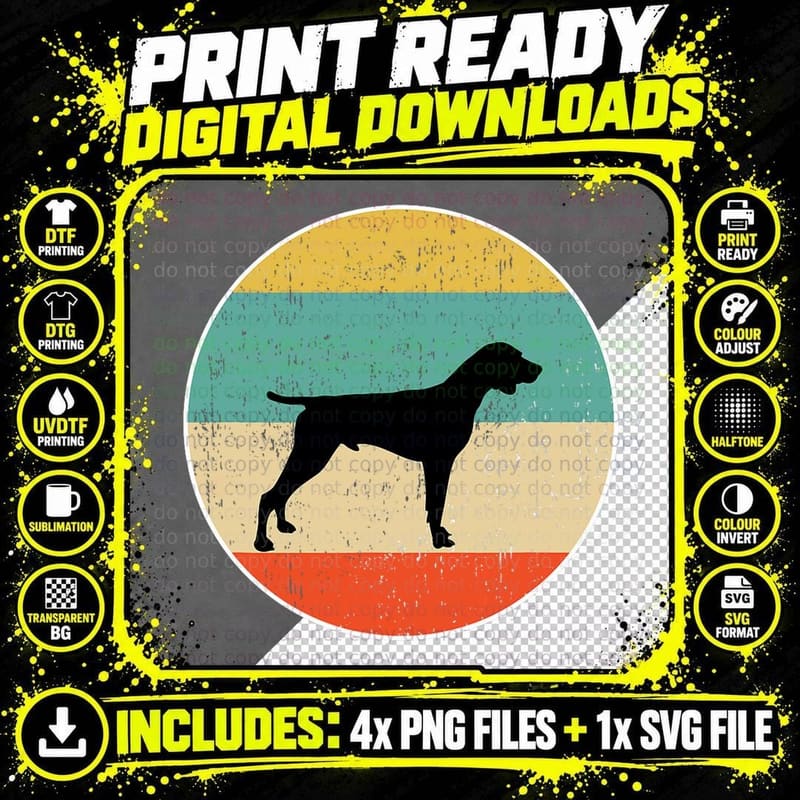 German Shorthaired Pointer Dog T-Shirt Png SVG Digital Bundle