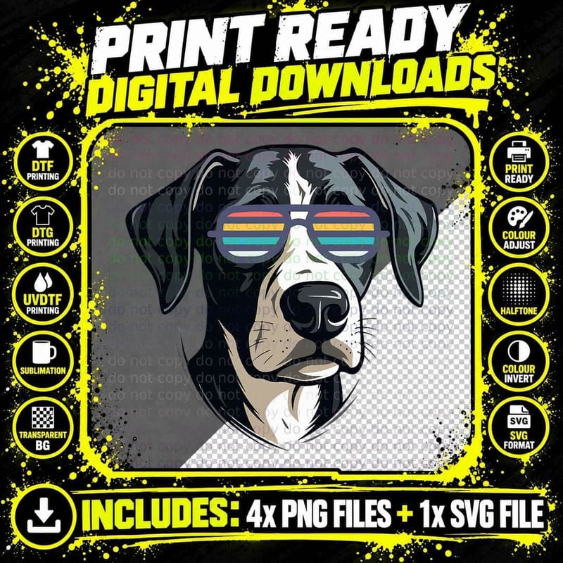 Gifts for Dog Lovers Graphic Tees Cool Dog with Png SVG Digital Bundle