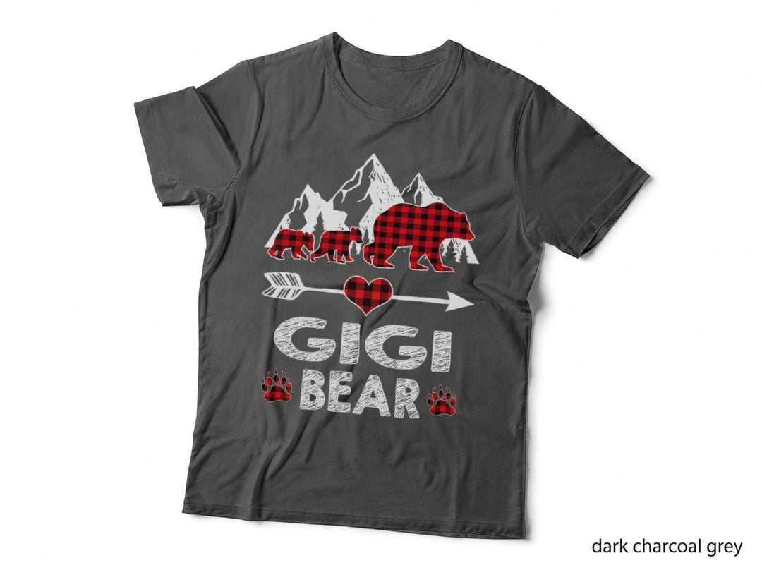 Gigi Bear Shirt Red Buffalo Plaid Gigi Bear Pajama T-Shirt