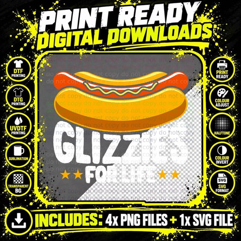 Glizzy Gobbler Glizzies for Life Hot Dog T-Shirt Png SVG Digital Bundle